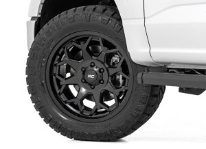 Wheel - Rough Country - 80 Series, One-Piece, -25mm Offset - Semi Gloss Black